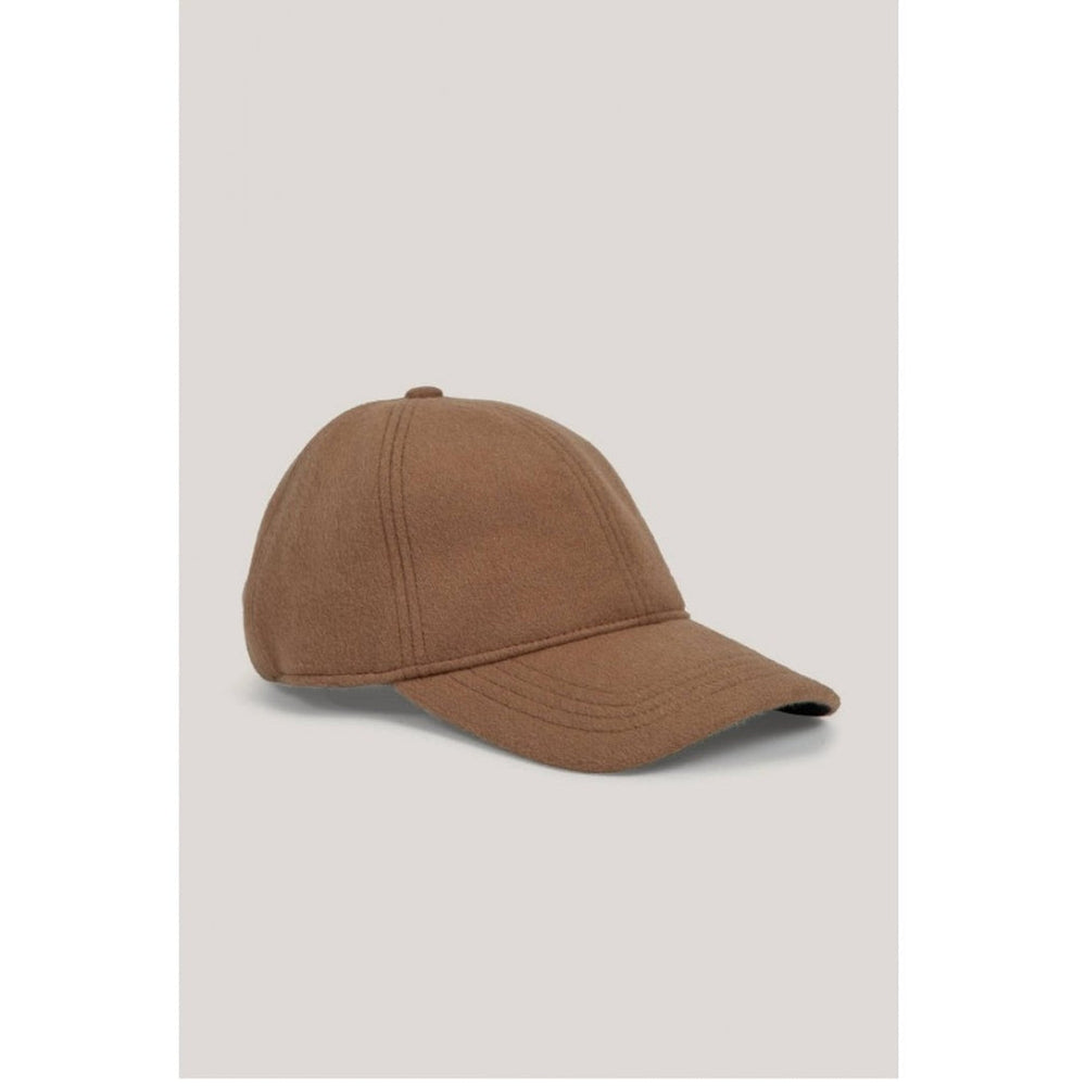 Lustrous Melton Cap, Caramel Beige