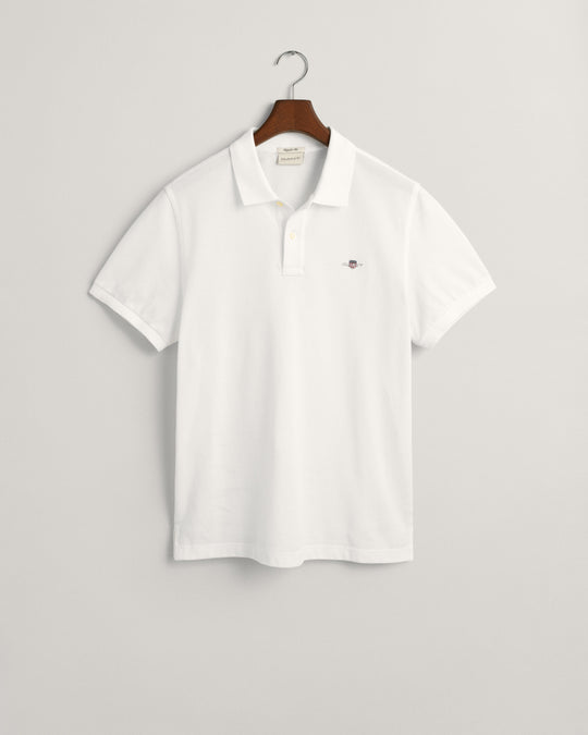 Regular Fit Shield Pique Polo Shirt White