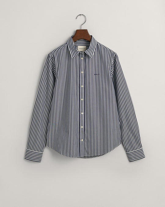Relaxed Poplin Striped Shirt Classic Blue