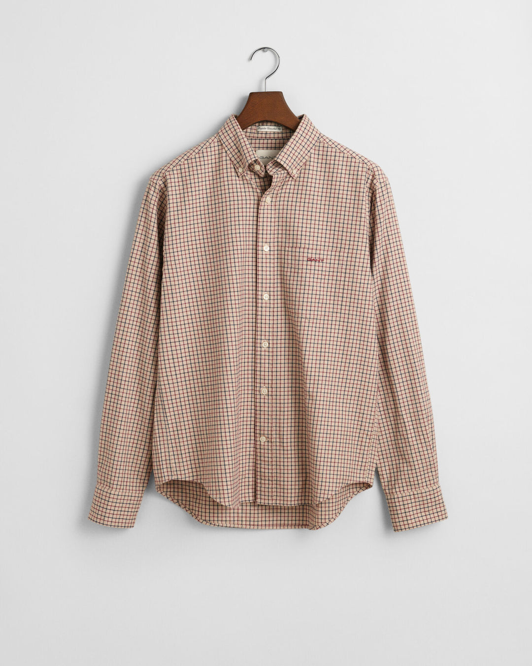 Regular Fit Tattersall Jaspé Shirt, Caramel Beige