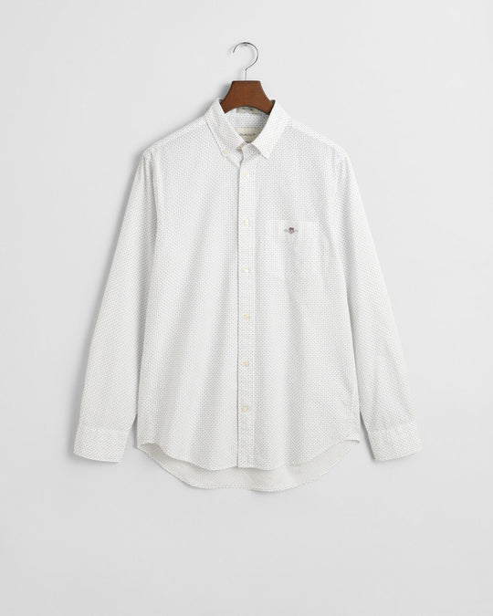 Regular Fit Micro Print Shirt, Eggshell