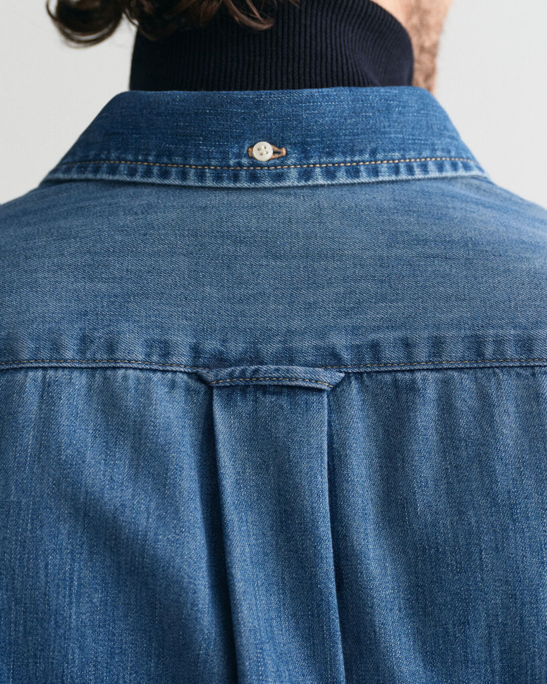 Regular Fit Denim Shirt, Mid Blue Worn In