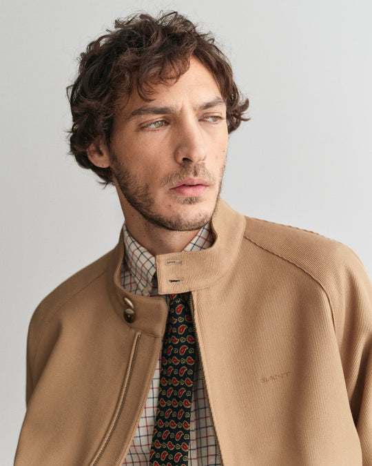 Wool Blend Harrington Jacket, Warm Khaki