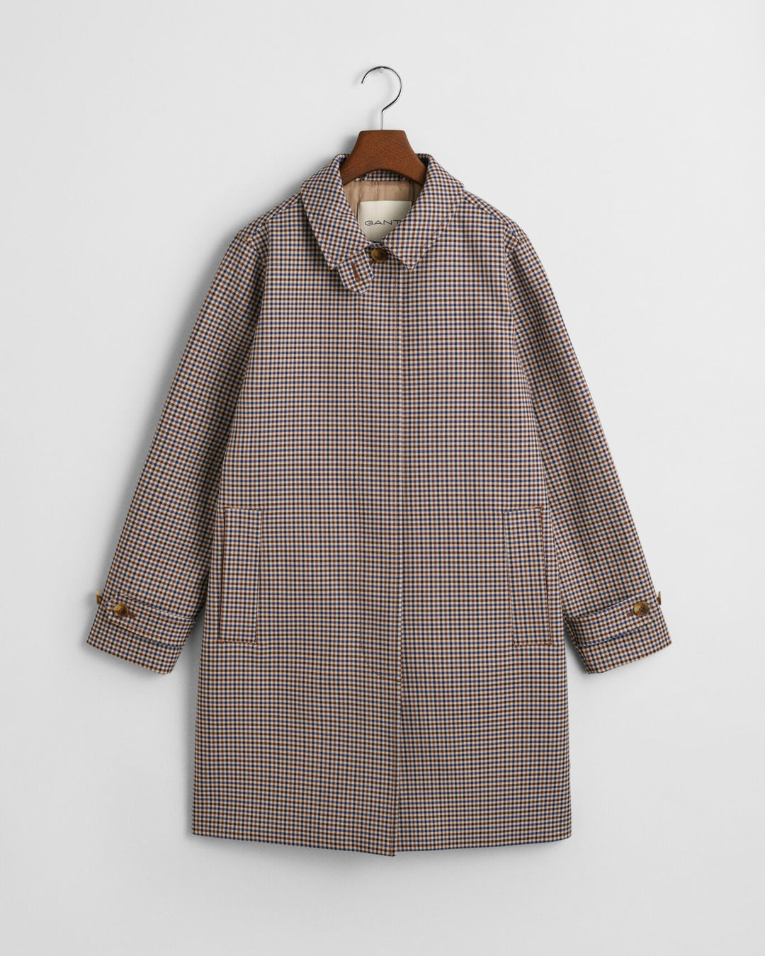 Mini Checked Car Coat, Cocao Brown