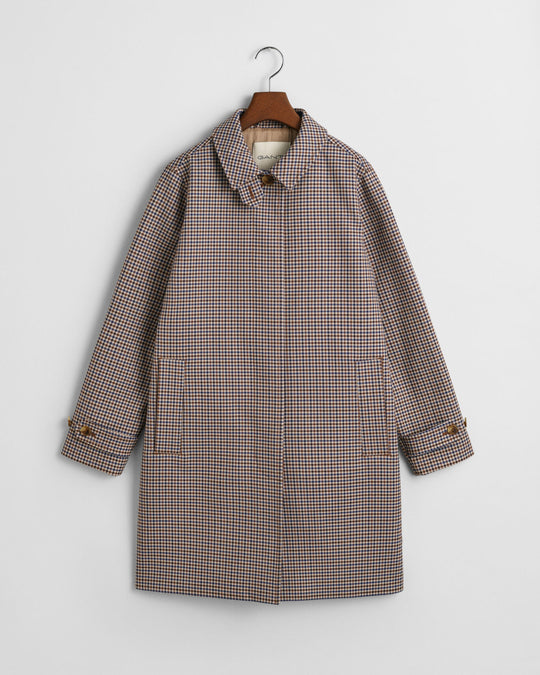 Mini Checked Car Coat, Cocao Brown