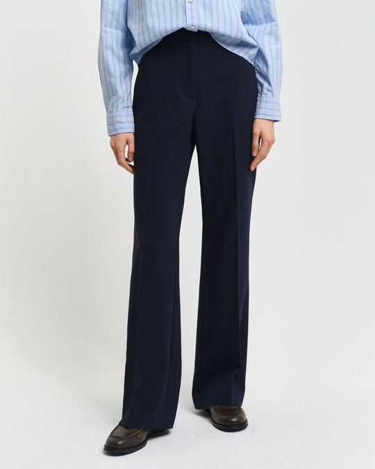 Slim Fit Flared Slacks, Evening Blue