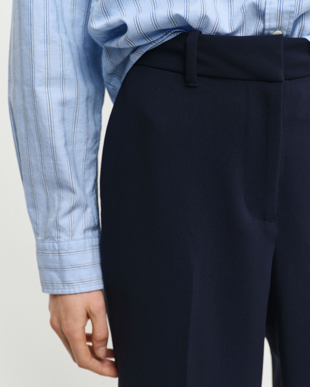 Slim Fit Flared Slacks, Evening Blue