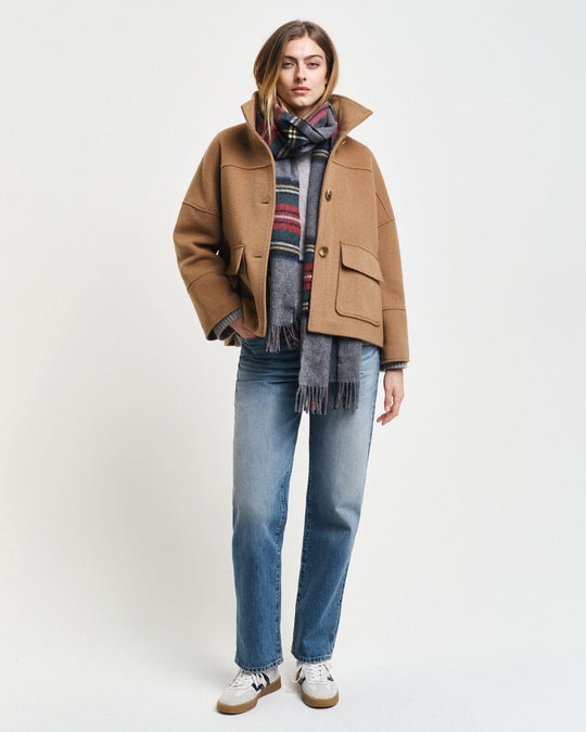 Cropped Wool Jacket, Warm Khaki