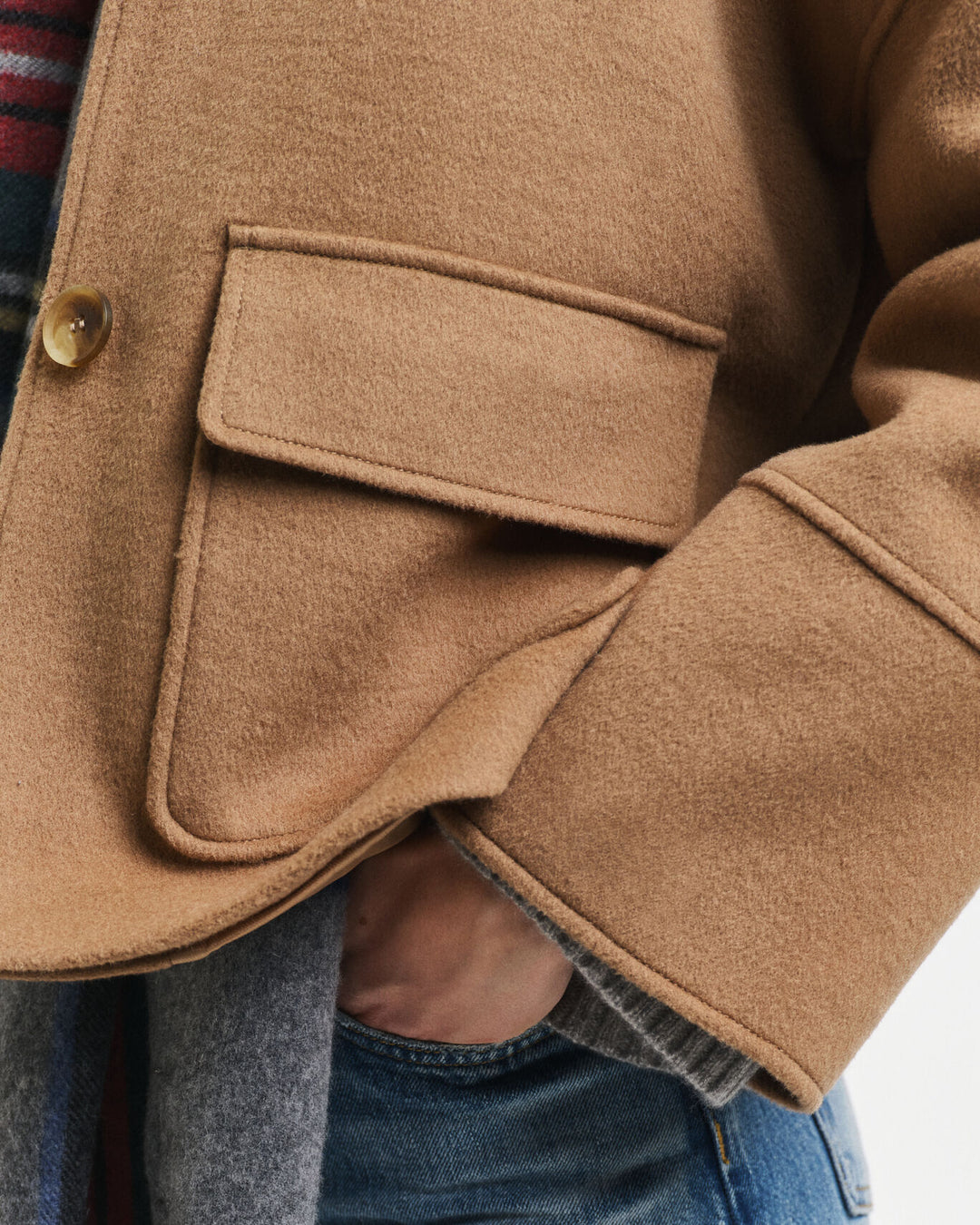 Cropped Wool Jacket, Warm Khaki