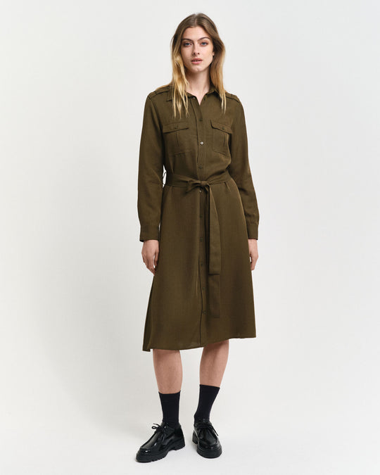 Pocket Shirt Dress, Dark Cactus