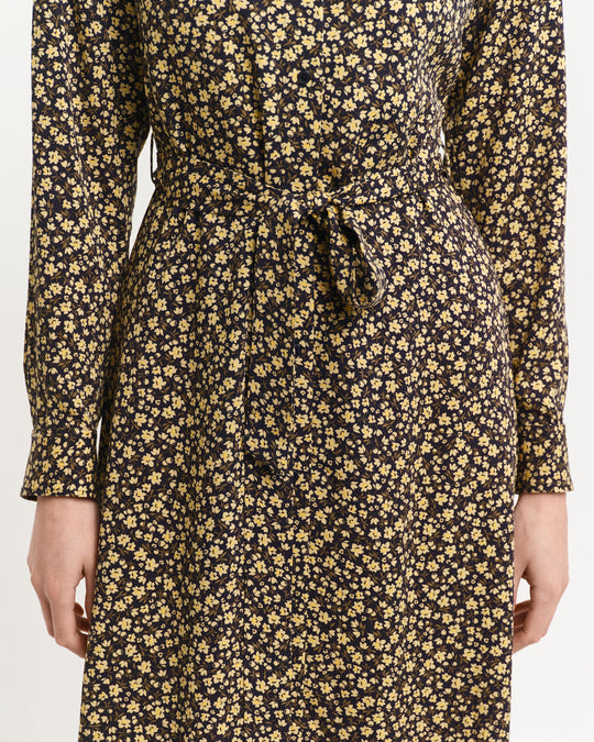 Floral Print Shirt Dress, Evening Blue