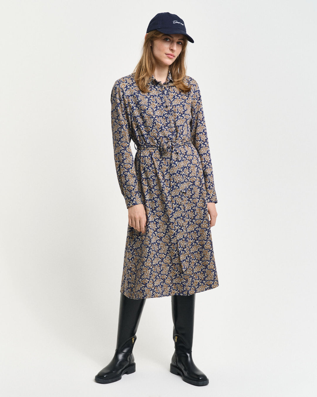 Paisley Shirt Dress, Persian Blue