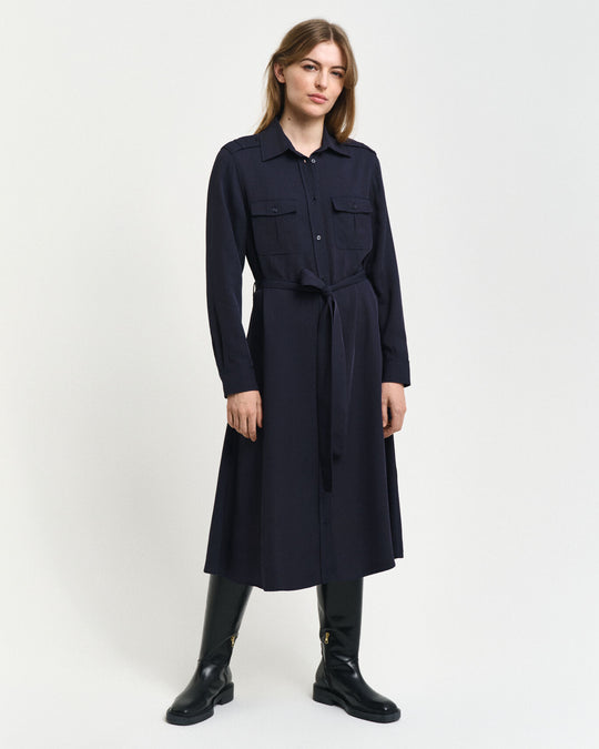 Pocket Shirt Dress, Evening Blue