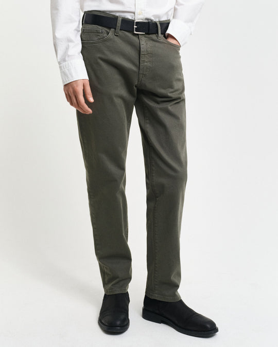 Regular Fit Desert Jeans, Dark Earthy Green