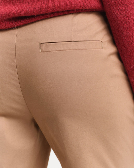 Slim Cigarette Slacks, Warm Khaki