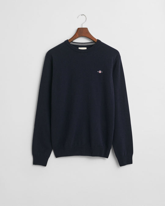 Superfine Lambswool Crew Neck Sweater, Marine