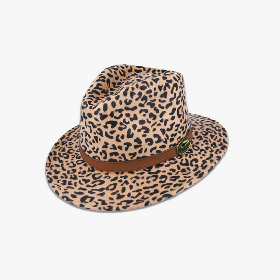 The classic countryside Fedora is a hand-crafted animal print Fedora made from 100% wool felt.