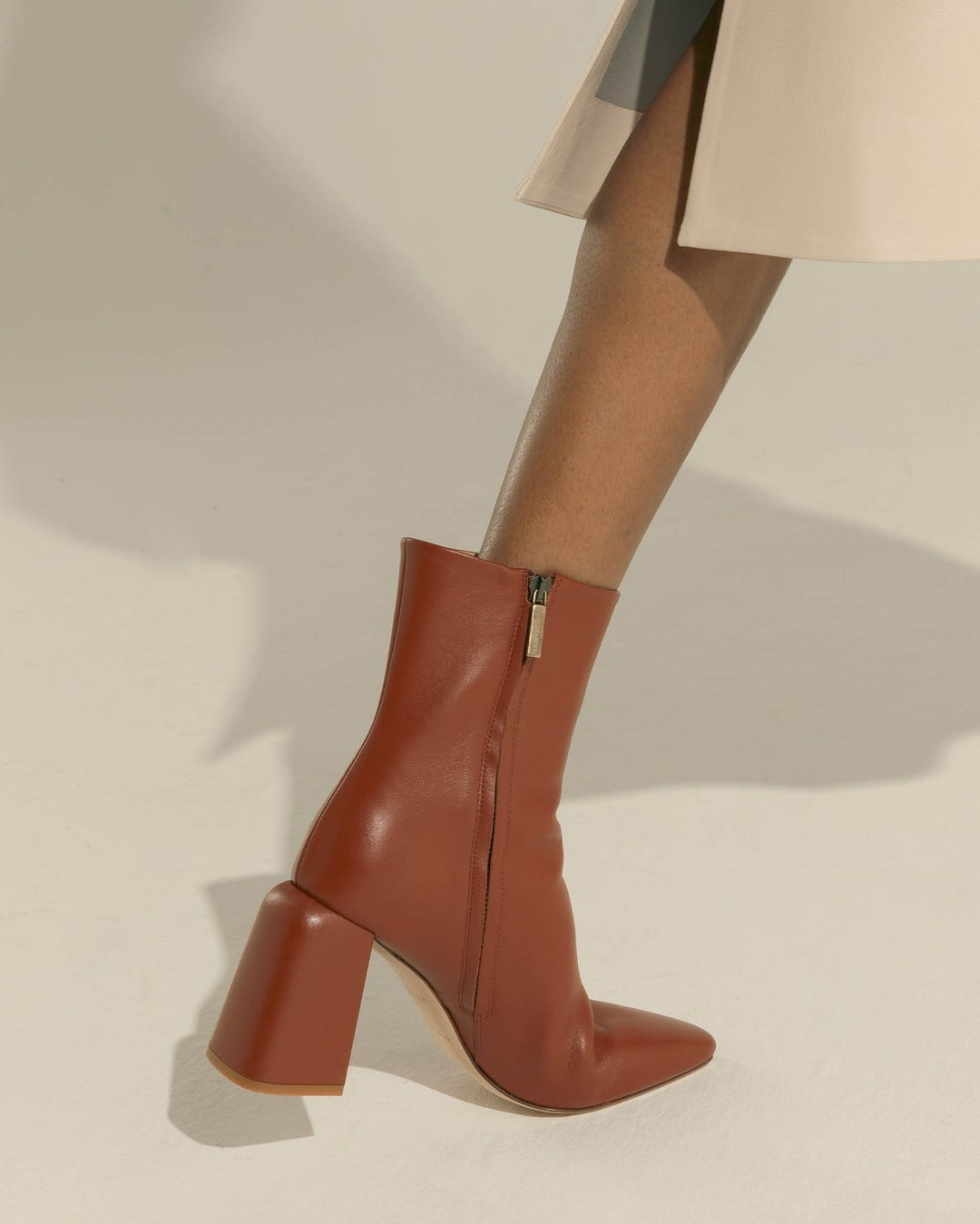 Imani Heeled Ankle Boot Terracotta