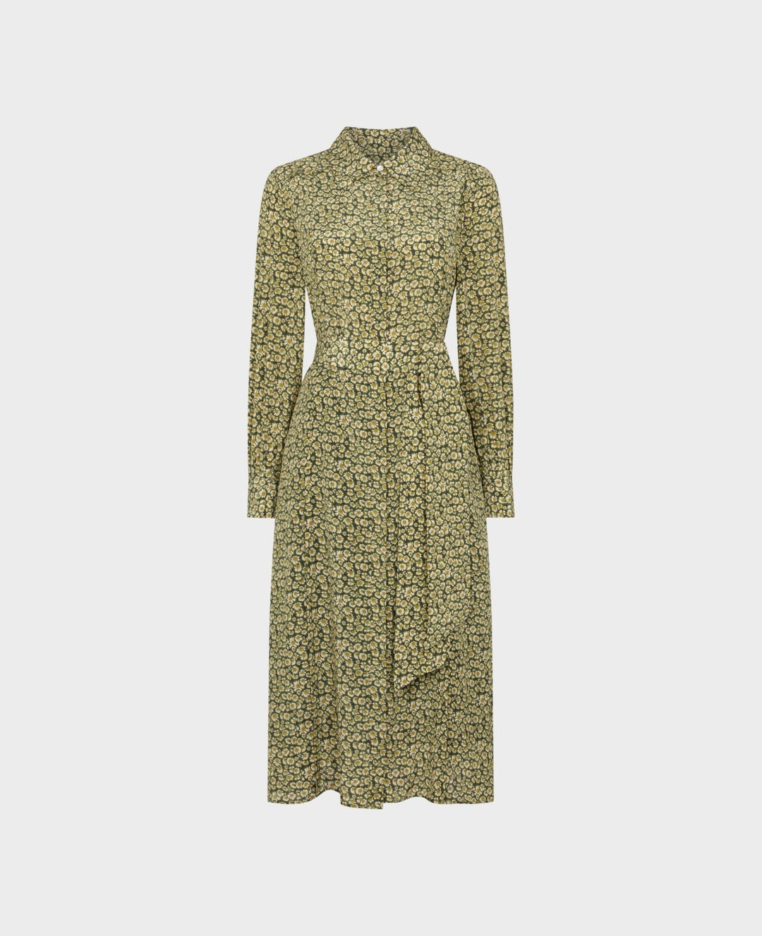 Elevate your style and spirit with this beautiful Liberty print midi dress. Crafted from luxurious 100% silk crepe de chine, this pintuck shirt dress is feminine and flattering, making it perfect for seamless and chic day-to-night wear.