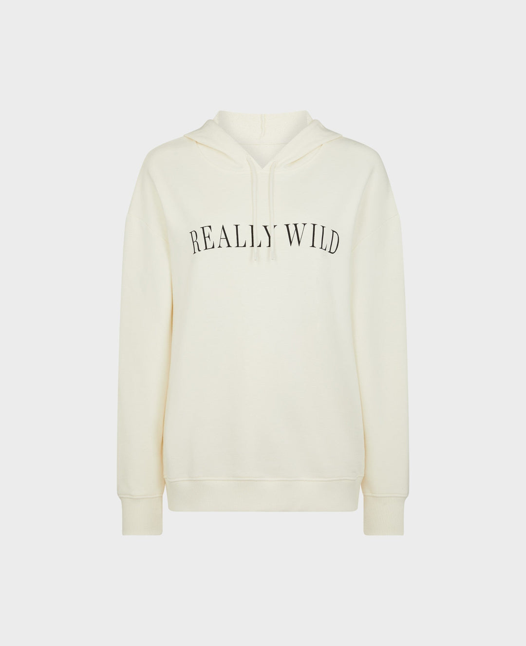 Snuggle up in our 100% organic cotton Really Wild logo print hoodie this season, in cool, neutral cream.