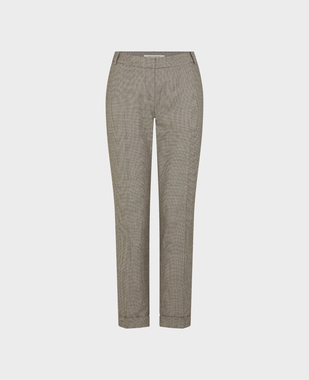 Turn Up Trousers Navy Brown Dogtooth